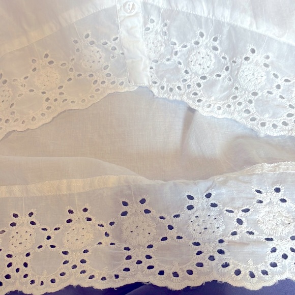 Maxi Dress 100% cotton eyelet ruffle off the shoulder - Picture 16 of 16